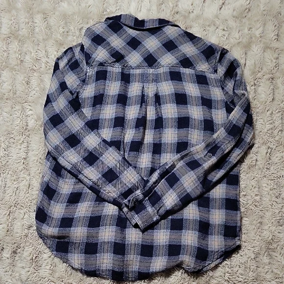 🌞Lucky Brand Blue and Gray Checkered Button Down Shirt. Small - Picture 4 of 5